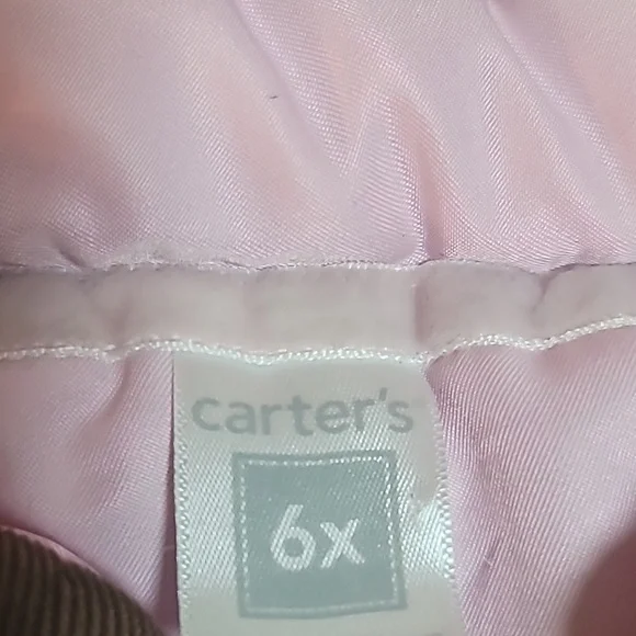 Charming Carter's Children's Puffer Vest - Brown with Playful Polka Dots Size 6X - Picture 3 of 8